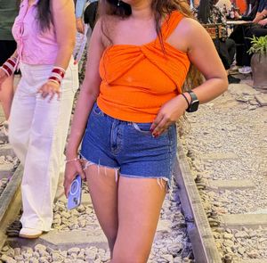 Savana orange one shoulder top