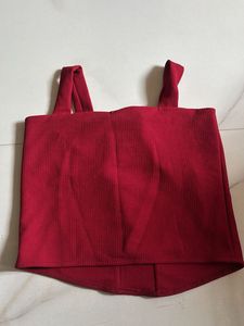 Red Corset Style Crop Top