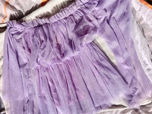Lavender Tulle Off-Shoulder Top