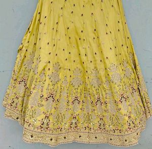 Stunning Yellow Embroidered Lehenga