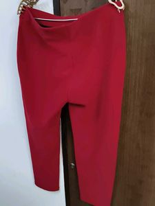 Red Cropped Trousers