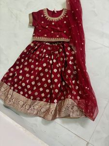 Maroon Lehenga Choli Set with Dupatta