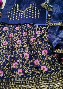 Velvet Embroidery Lehenga Choli With Dupatta
