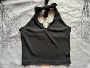 Black Heart Halter Top