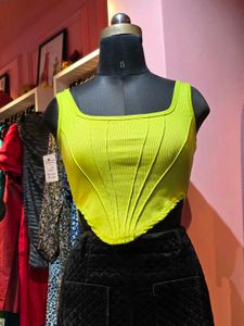 Lime Green Corset Style Tank Top