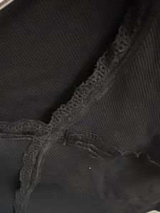 Chic Black Lace Trim V-Neck Top