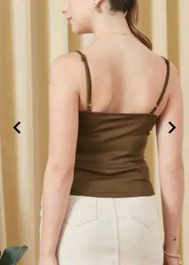 Olive Green Lace Trim Cami Tank
