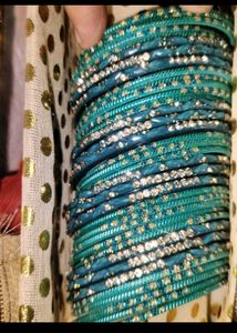 Beautiful Teal Bangle Set (35 peice)