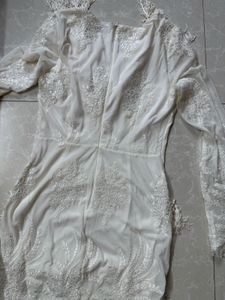Elegant White Embroidered Gown