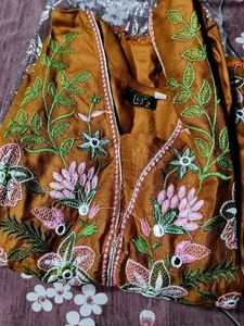 Pakistani lace work embroidery design A line Anark