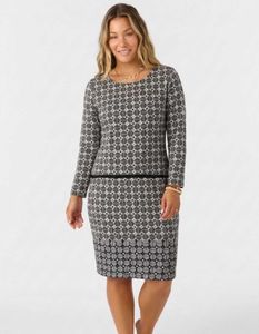 Chic Geometric Print Long Sleeve Dress