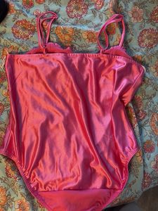 Pink Satin Bodysuit