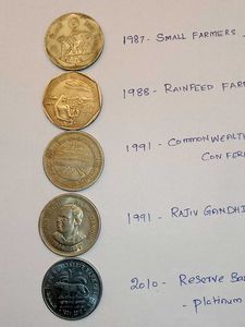 Small Set Of 1 Rupee Commemorative Coins