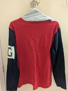 Men's Colorblock Hooded Henley Shirt