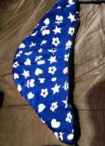 Cute Blue Vest with White Stars and Flowers