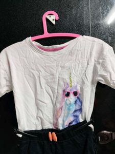 Cute Unicorn T-Shirt and Shorts Set