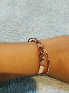 Chic Rose Gold Tone Twist Cuff Bracelet