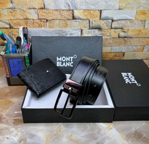 Mont Blanc Wallet Belt Set First Copy