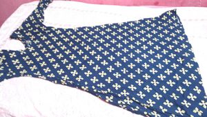 Navy Blue Printed Kurta