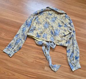 Sassafras chic Bird Print Cropped Blouse