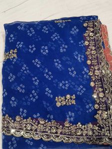 Royal Blue Bandhani Saree
