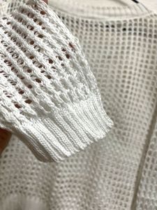 Chic White Crochet Knit Sweater