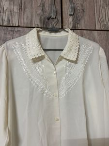 Elegant White Embroidered Blouse