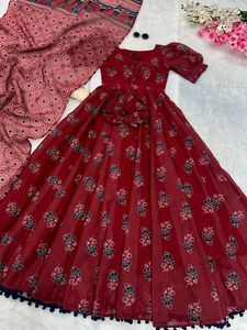 Super Comfortable Soft Cotton Gown with 8mtr Flair