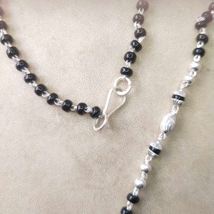 Elegant Pure Silver Mangalsutra with beaded chain
