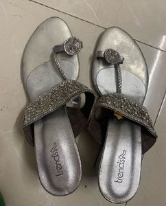 Sparkling Silver Embellished Sandals