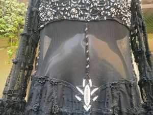 Elegant Black Embellished Couture Dress