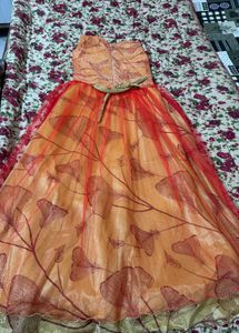 Stunning Orange &amp; Red Lehenga Choli
