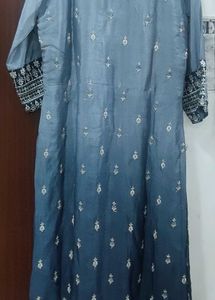 Embroidered Grey Kurta