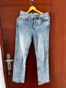 Mango Washed Blue straight  Denim Jeans