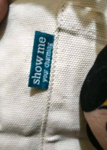 Cream Canvas Tote Bag with Wonder Woman Charm