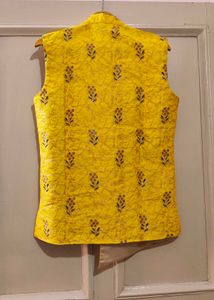 Yellow Koti Will Navy Blue Kurta &amp; Pajama