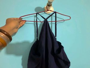 Elegant Blue Halter Neck Dress