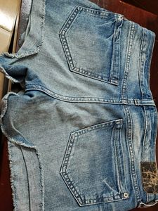 Distressed Denim Shorts with Studs