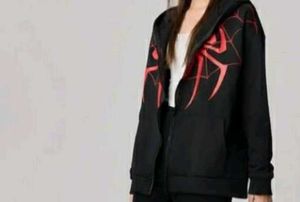 🕷️ Spider-Inspired Black Hoodie Jacket 🖤🔥