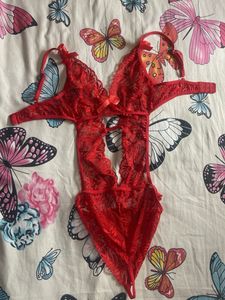 Red Lace Bodysuit