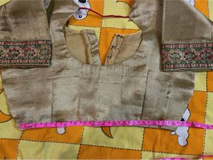 Elegant Gold Brocade Blouse with lining