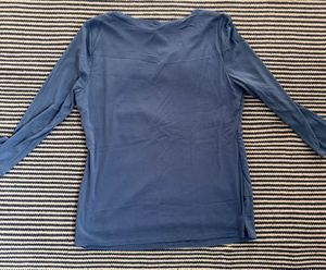 Blue Tiered Long Sleeve Top
