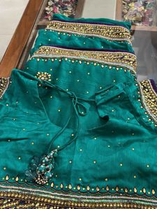 Emerald green saree