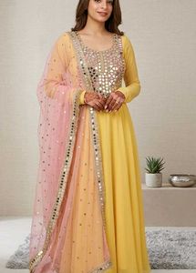 Beautiful Yellow Anarkali Gown