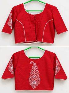 COMBO Red and Blue Embroidered Blouse
