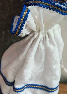 Elegant White Drawstring Pouch