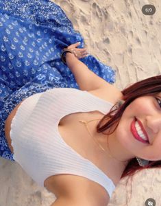 Blue Block Print Maxi Skirt