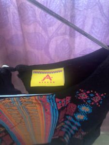 Black Embroidered Sleeveless Dress