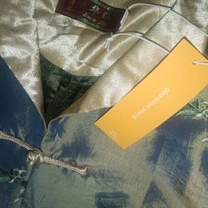 Chinese Cheongsam Sage Silk Jacket