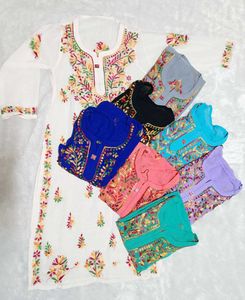 Multi Thread Georgette Kurti With Inner